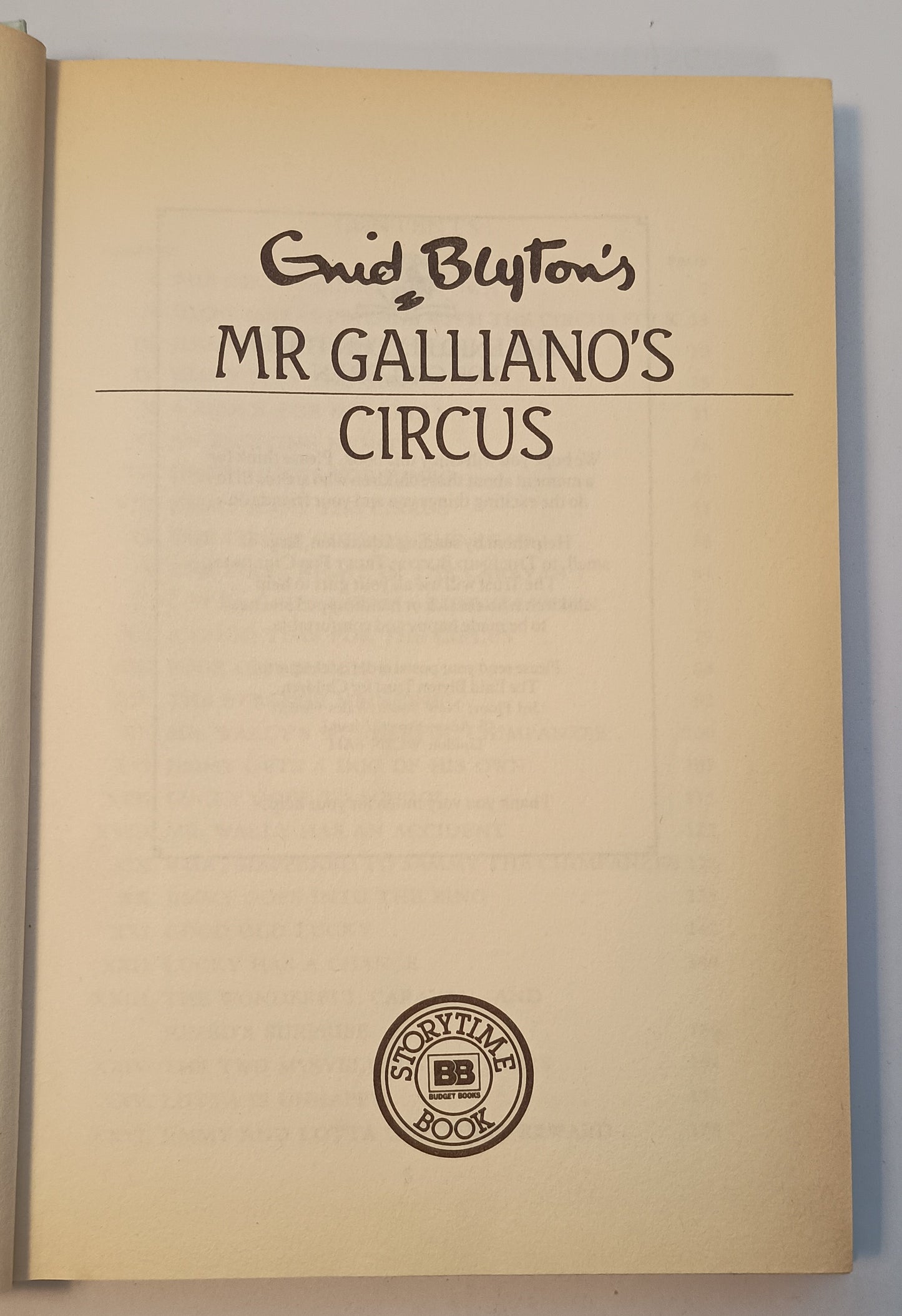 Mr Galliano's Circus by Enid Blyton
