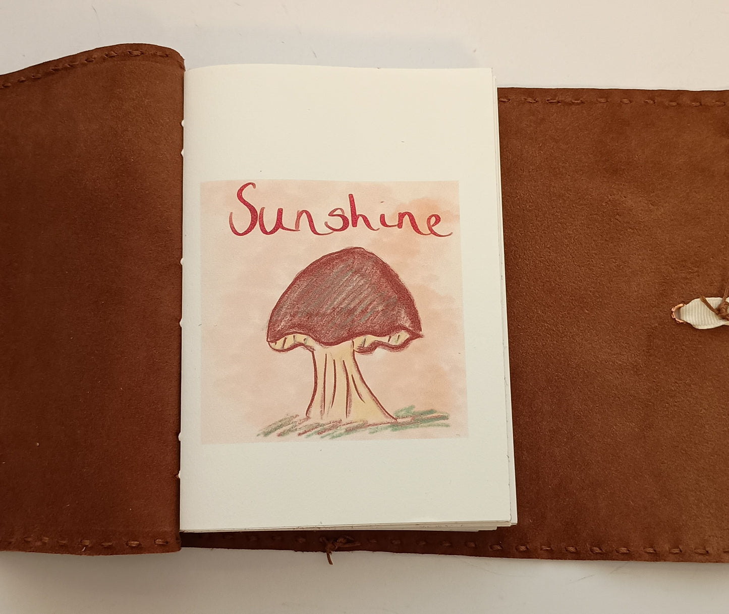 A6 leather notebook mushroom images 192 pages