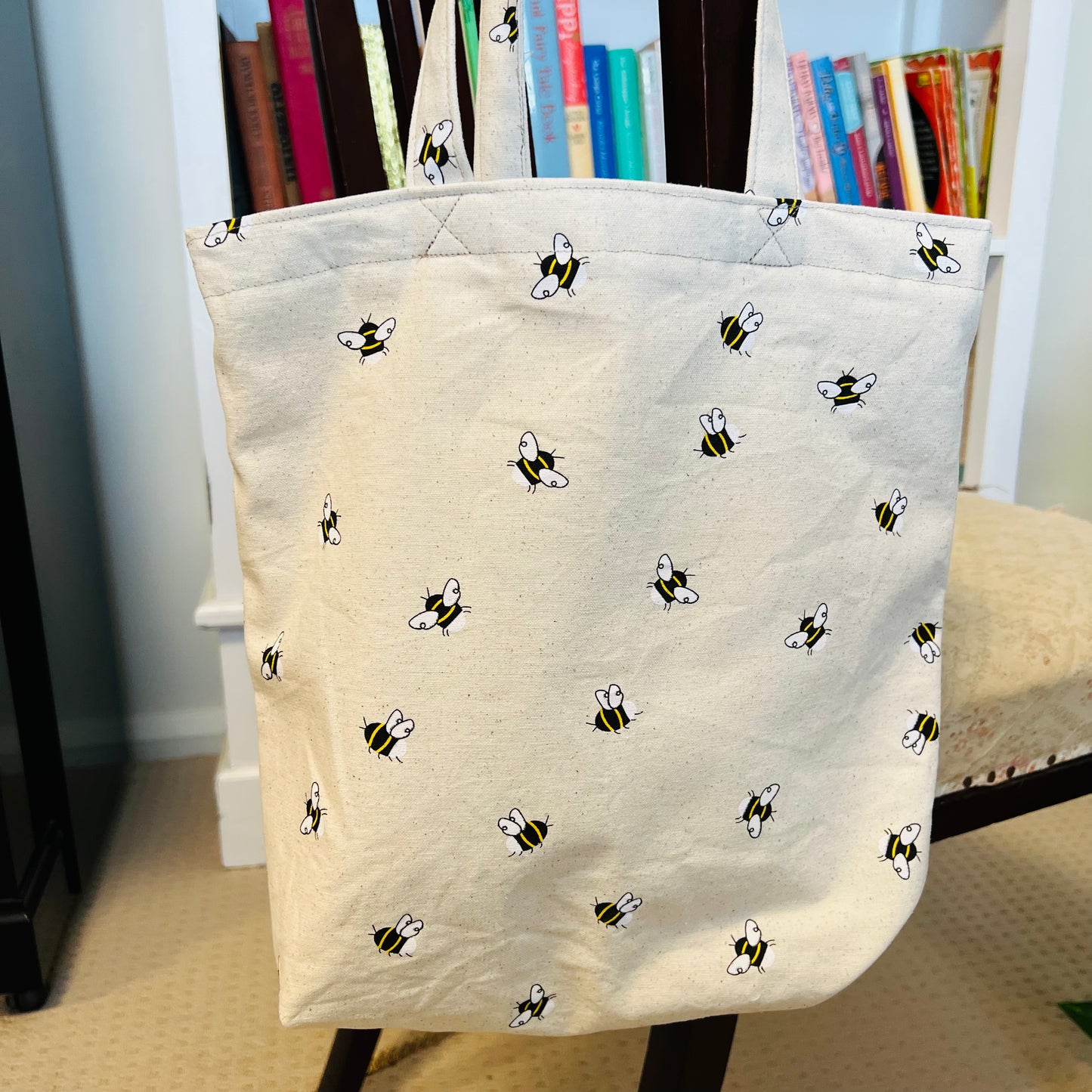 “Buzz” Cotton canvas lined tote