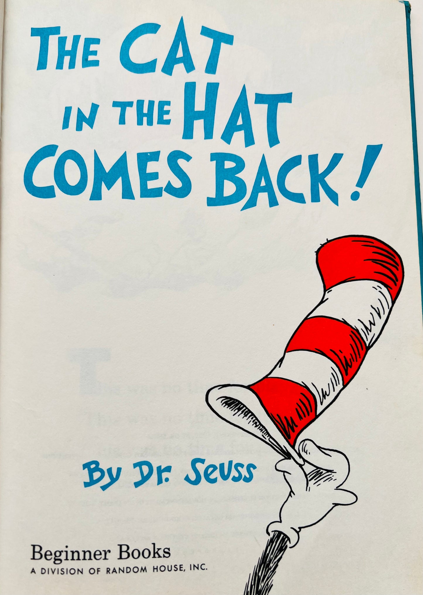 The Cat in the Hat Comes Back by Dr Seuss