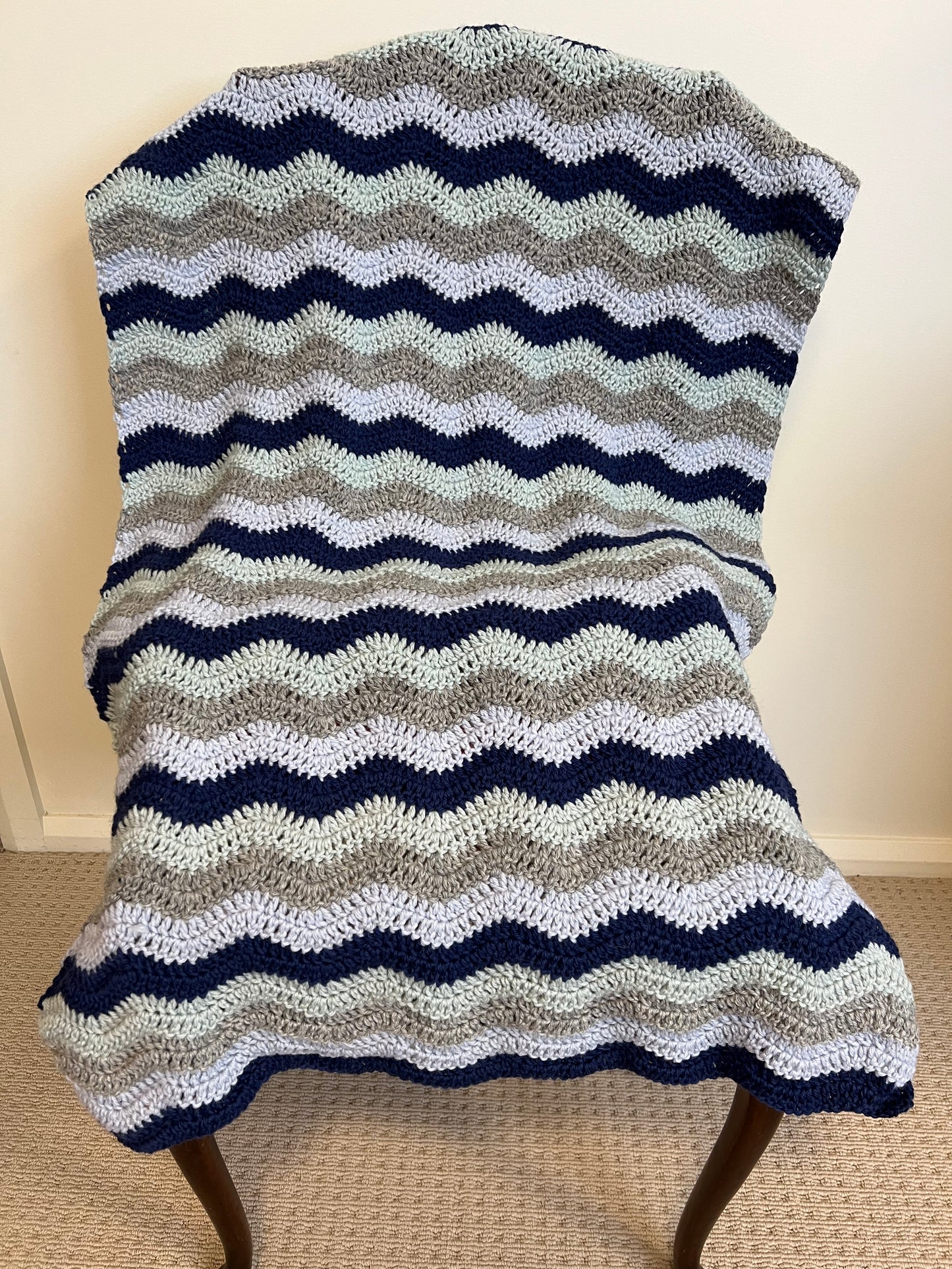 Hand crochet ripple knee blanket