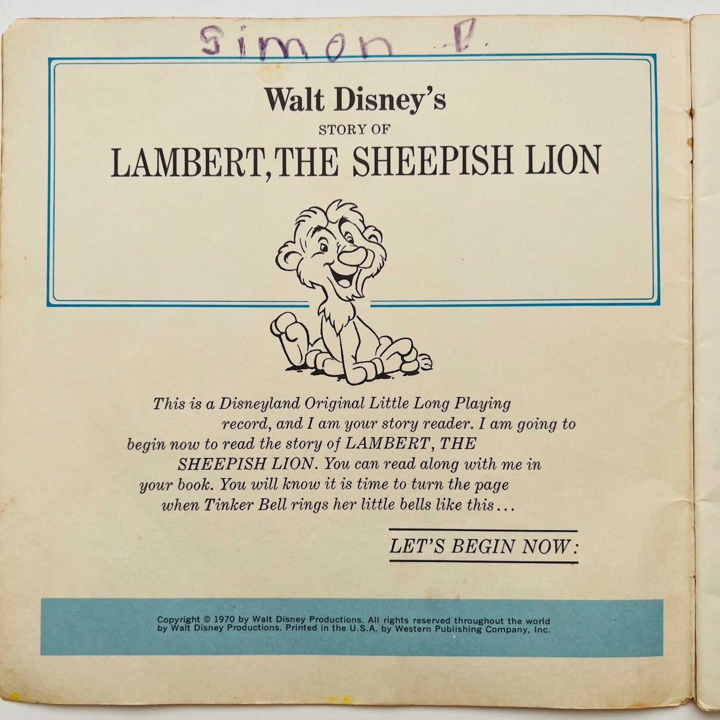 Lambert the Sheepish Lion Book and Vinyl Record