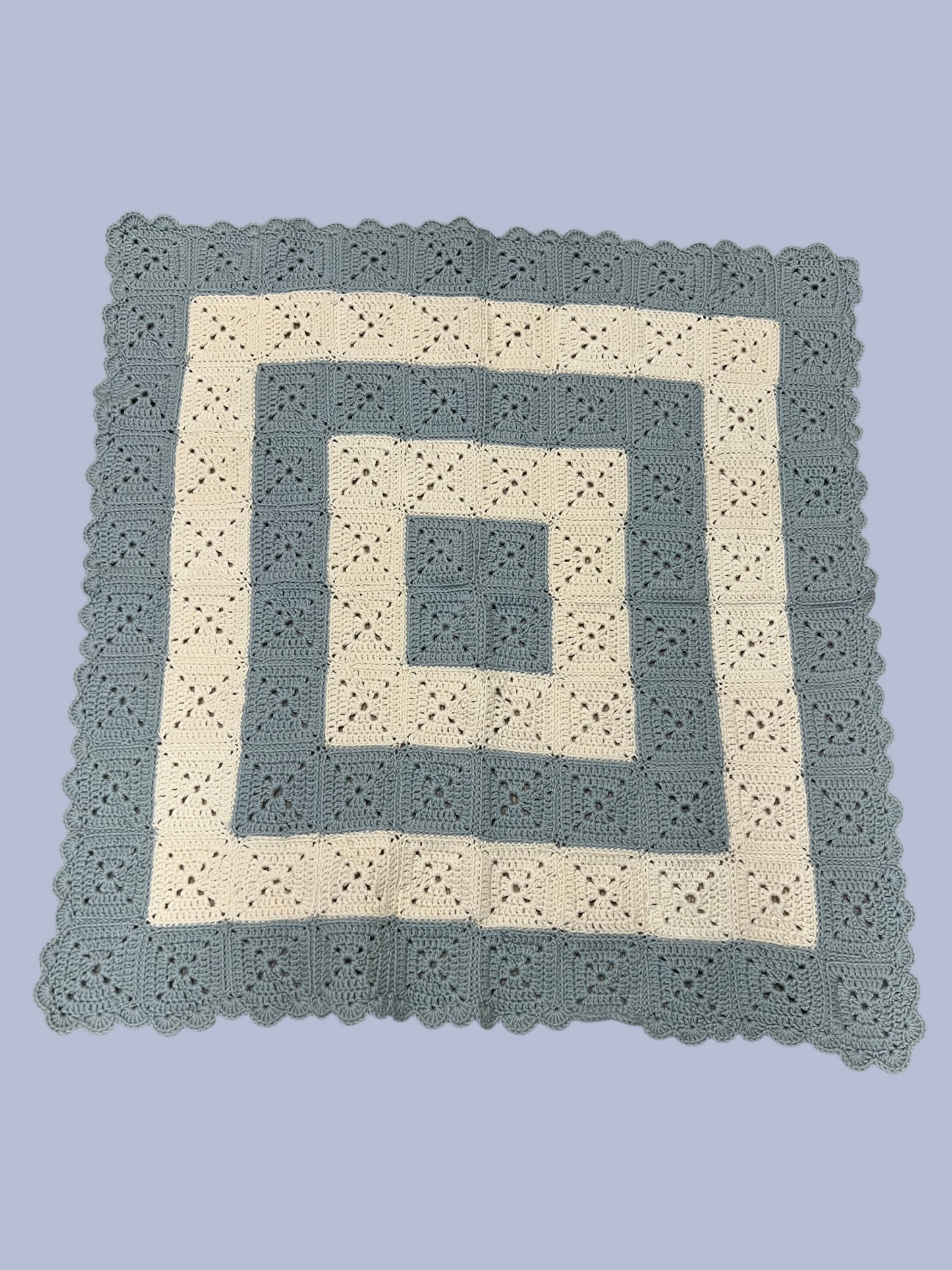 Mint and cream granny square knee blanket