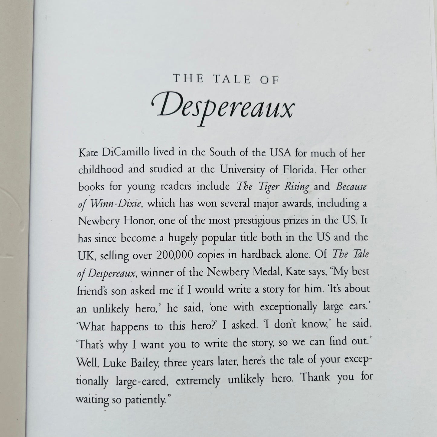 The Tale of Despereaux by Kate DiCamillo