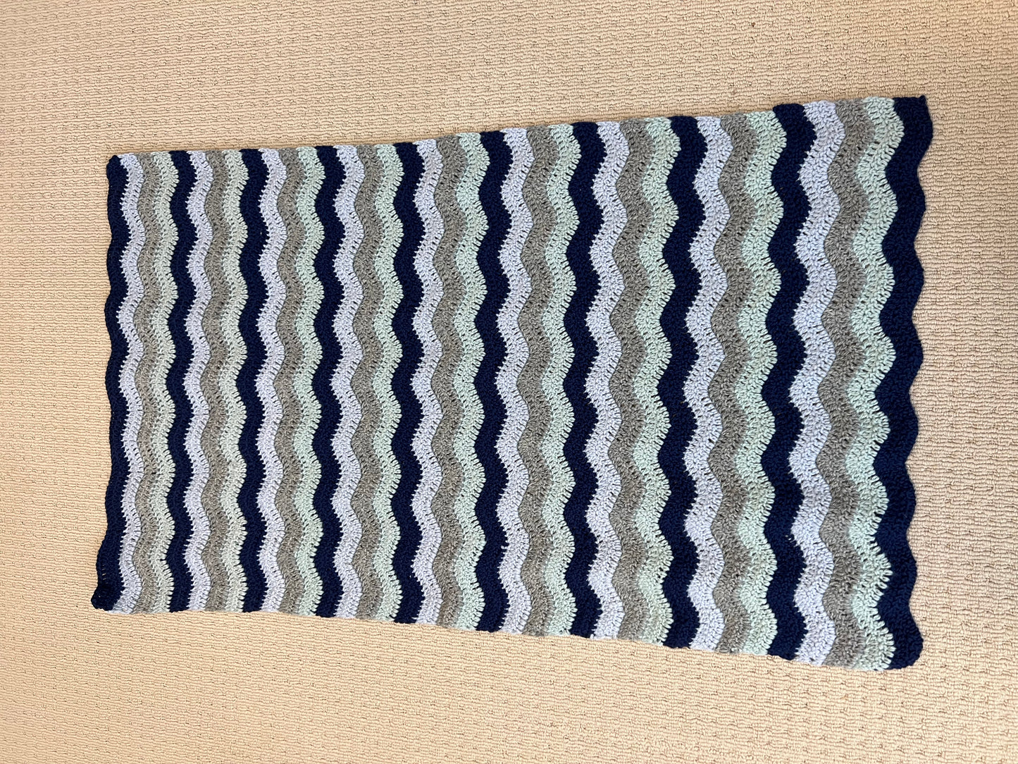 Hand crochet ripple knee blanket