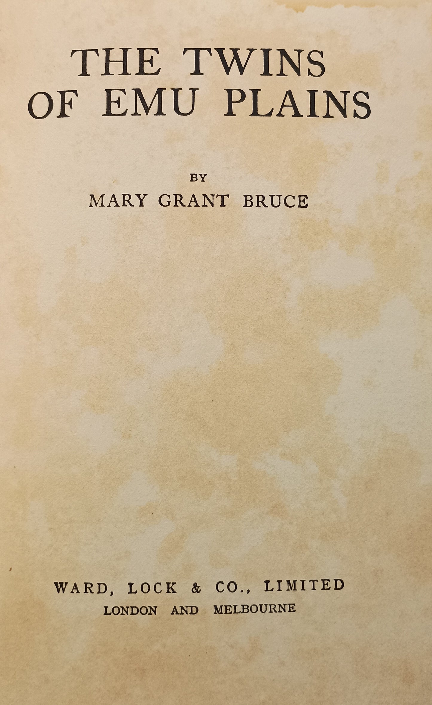 The Twins of Emu Plains by Mary Grant Bruce