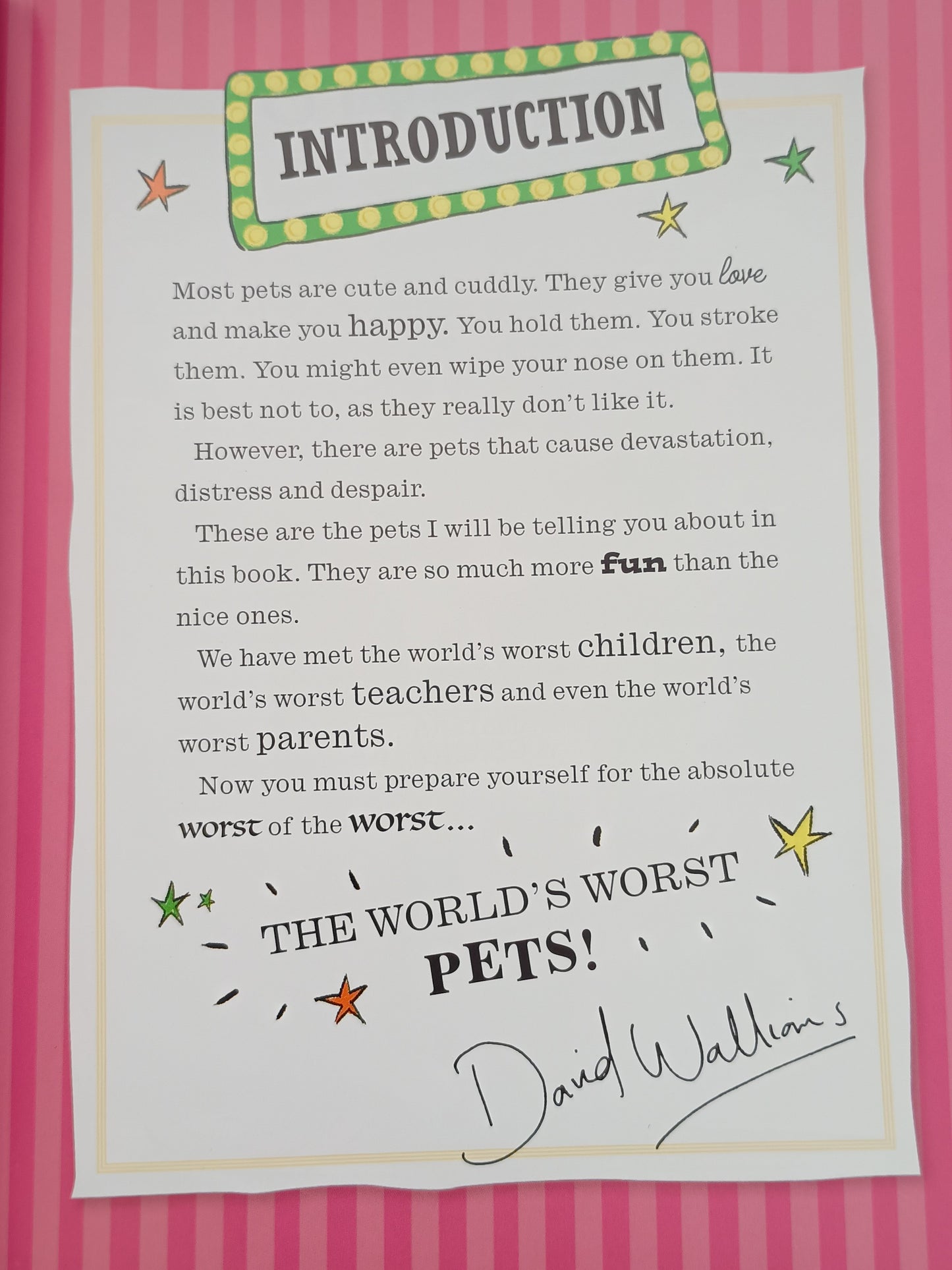 The World's Worst Pets by David Walliams