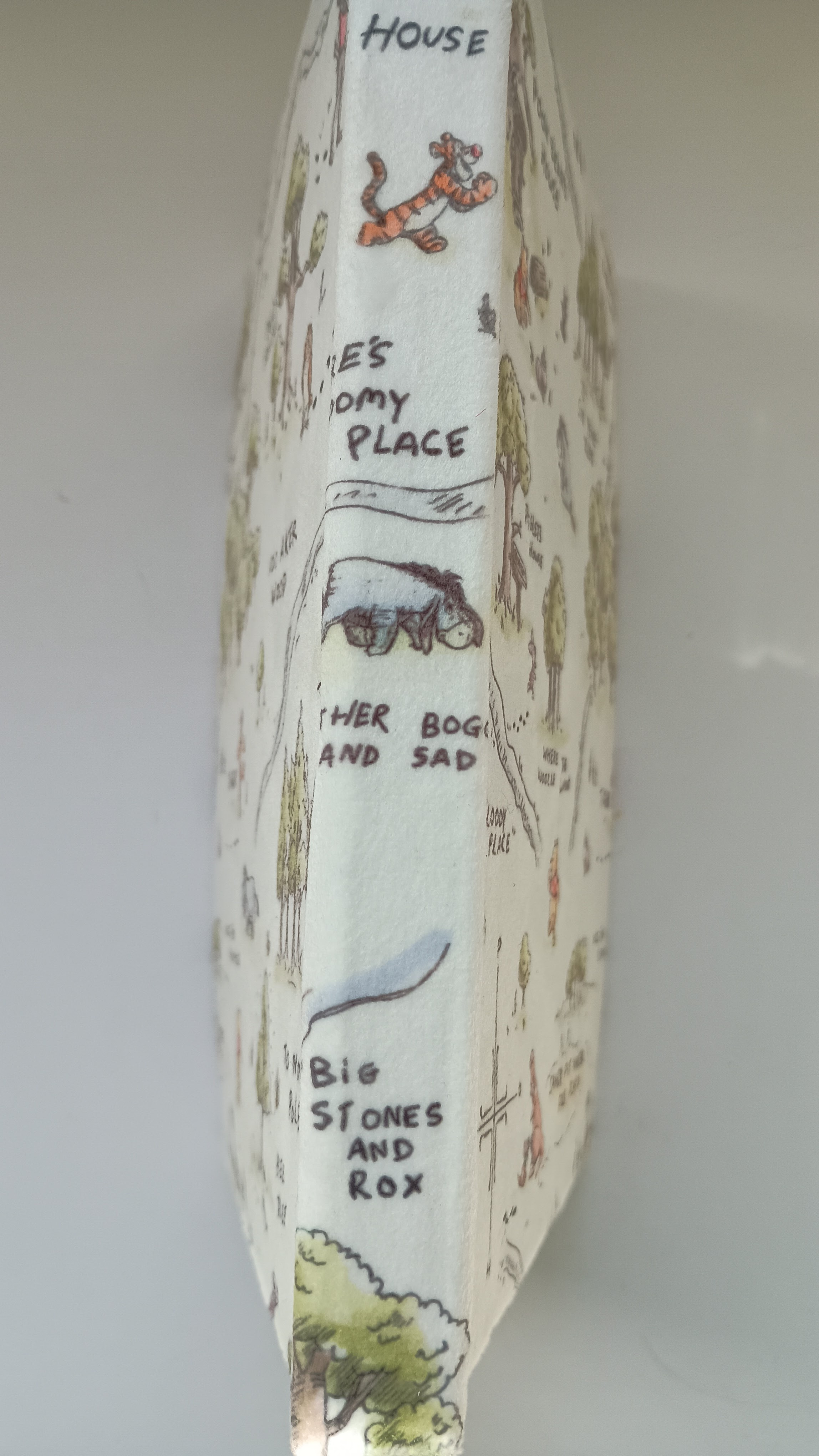 Spine of notebook
