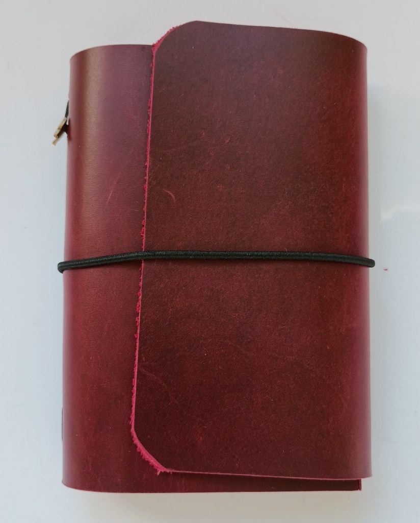 Burgundy leather journal wrap